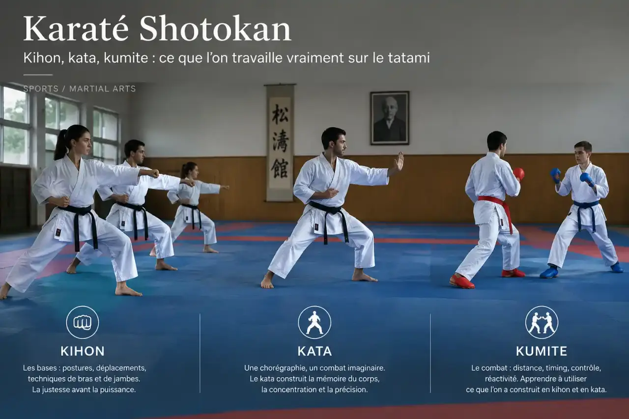 Karaté Shotokan : kihon, kata, kumite, ce que l'on travaille vraiment sur le tatami