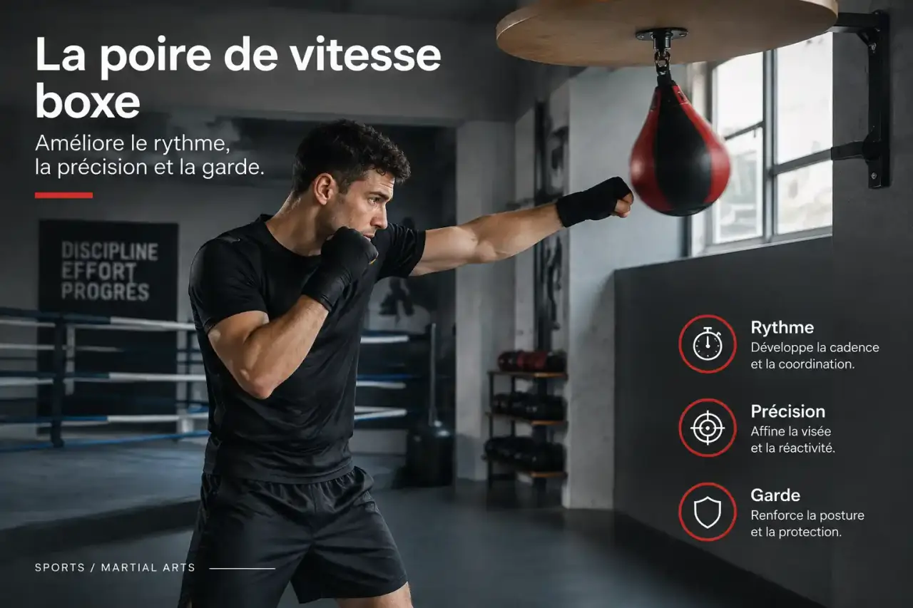La poire de vitesse boxe améliore le rythme, la précision et la garde