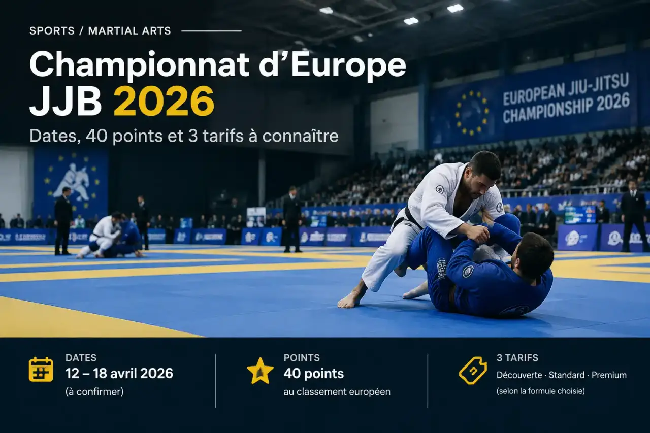 Championnat d’Europe JJB 2026 : dates, 40 points et 3 tarifs à connaître
